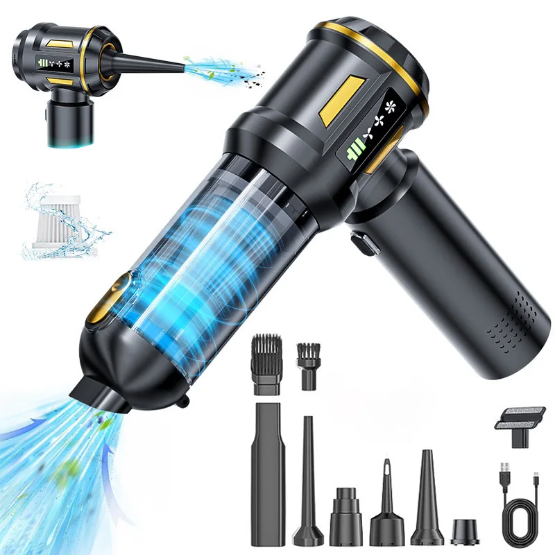 6000maAh 100W 16000Pa rechargeable handheld car vacuum cleaner, dual-purpose household indoor desktop cleaning vacuum cleaner