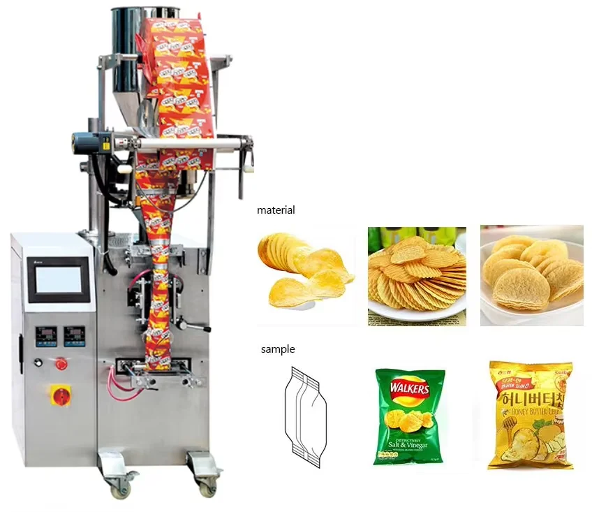 Automatic Vertical Packaging Machine Granule Powder Sachet Pouch Filling Sealing Back Seal Packing Equipment for Food Coffee Tea