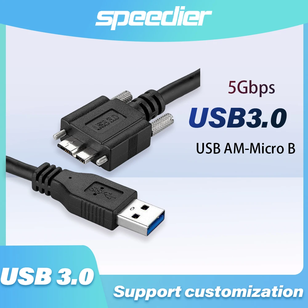 USB 3.0 To Micro B Cable Fast USB Type A Micro-B 5GB Data Cable for D800 D800E D810 S5 Note 3 HDD Industrial Camera with Screws