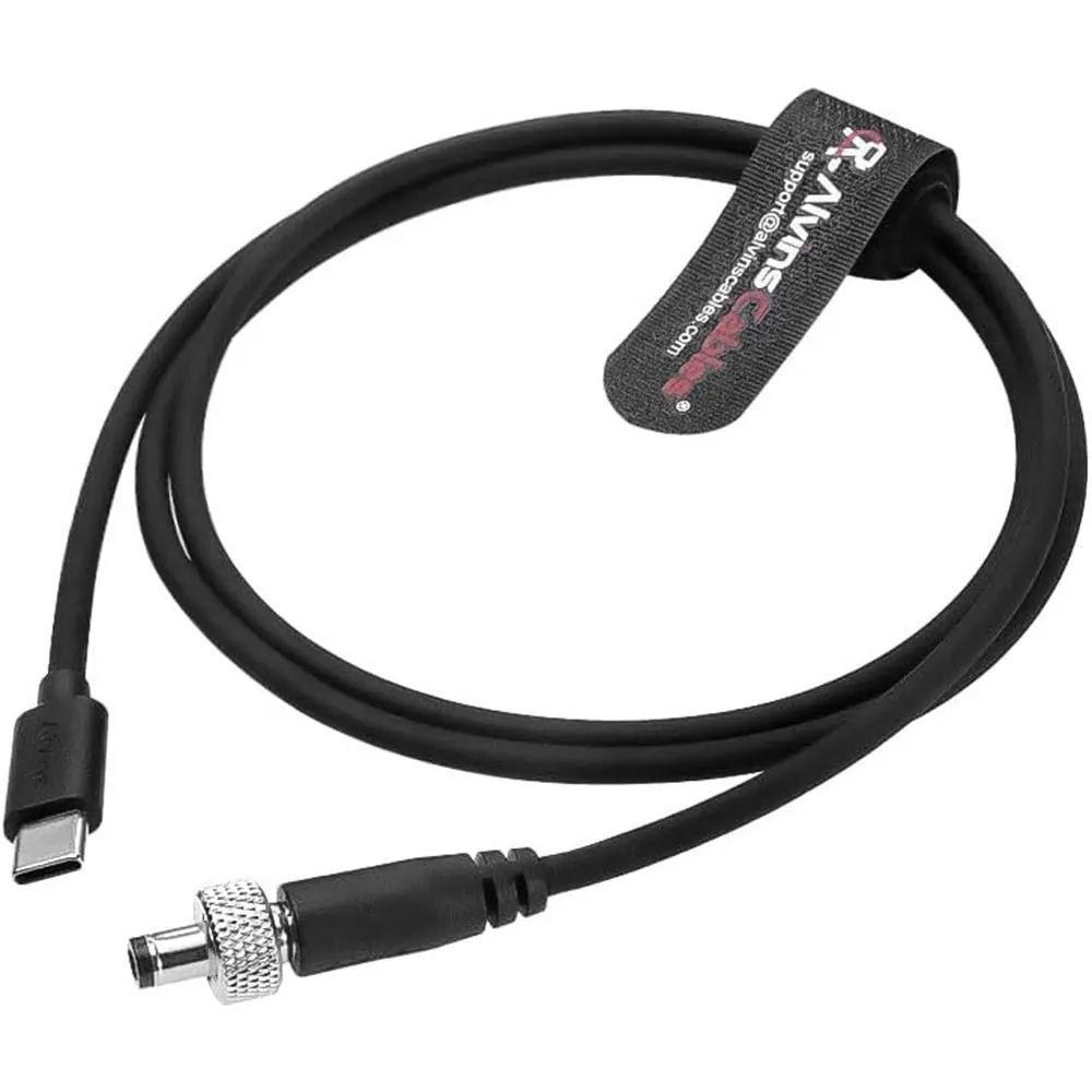 Alvin's Cables PD Type-C to Locking DC 5.5×2.5mm Fast Charging Power Cable for Atomos Ninja V, SmallHD 702 Touch Monitor 1M/39.4