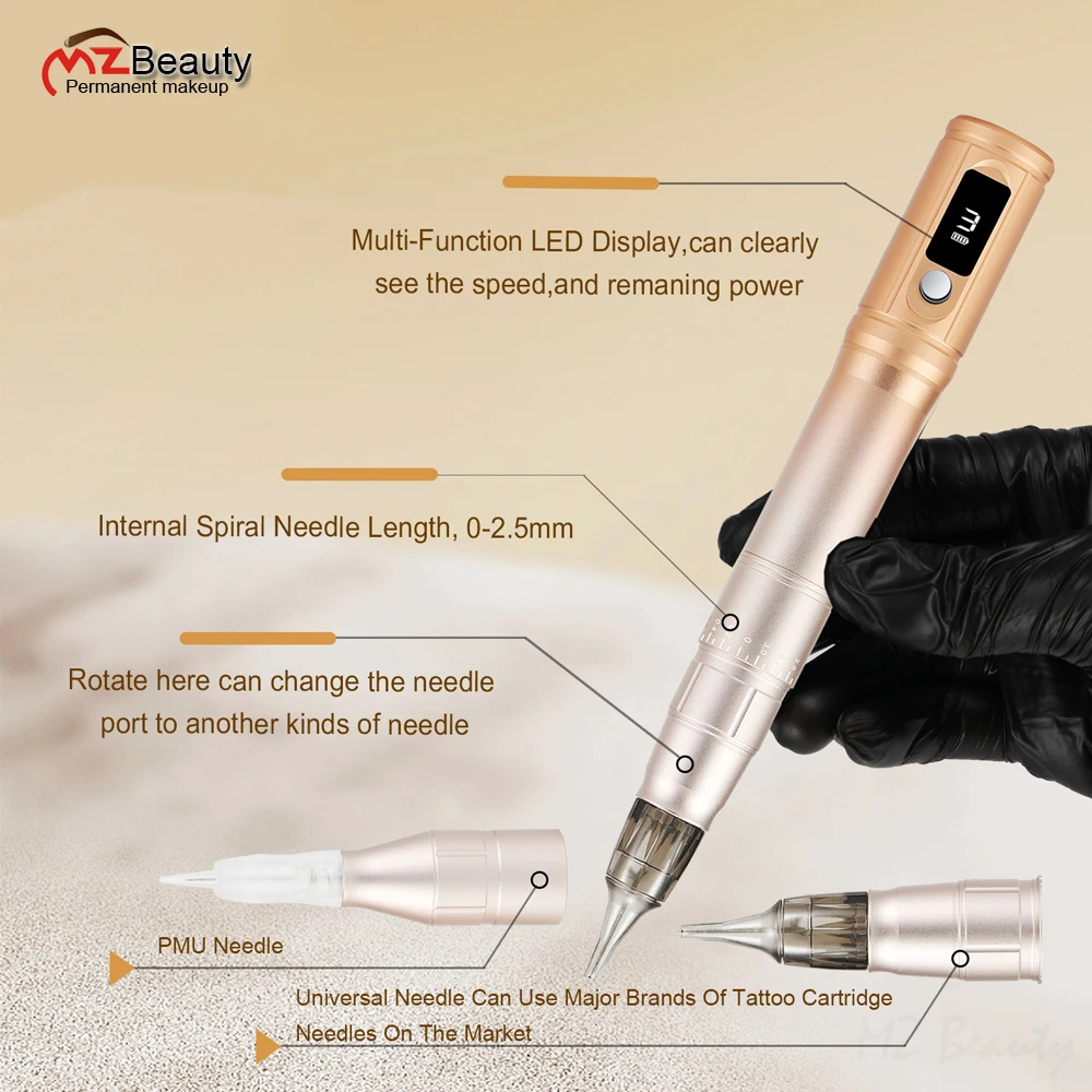 2 IN 1 Professional Wireless PMU Machine Tattoo Pen Microshading Permanent Makeup Supplies Device Shading Lips And Eyebrows