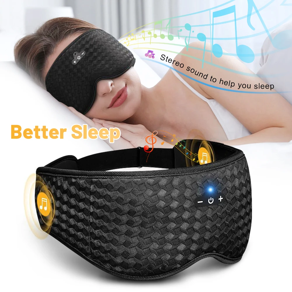 3D Sleeping Mask Bluetooth Wireless Music Eye Mask With Built-in HD Speaker Sleep Mask Headphones Travel Noise Reduction