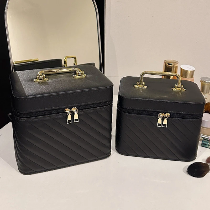 PU Makeup Organizer Women's Toiletry Cosmetic Bag Women Cosmetic Box Suitcase Makeup Case Storage Suitcase for Make Up Organizer