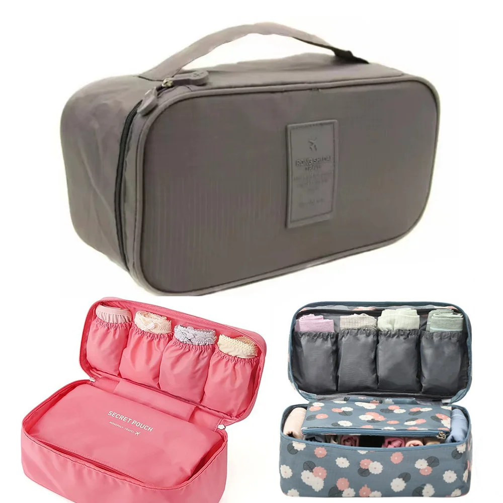 Travel Bra Bag Women Foldable Underwear Organizer Cosmetic Toiletries Separate Storage Bag Women's Waterproof Portable Wash Case
