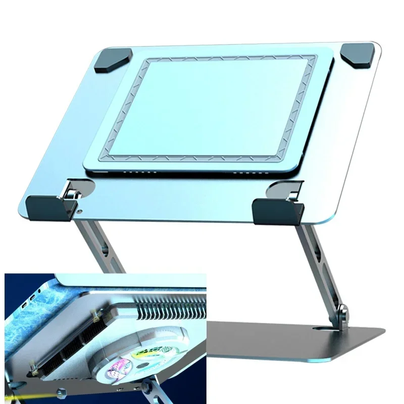 In stock Tablet Stand Desk Riser Adjustable Desktops Semiconductor Cooling Fan Radiator  for Laptop Foldable Notebook Holder