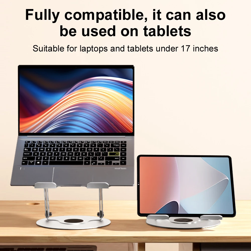 360° Rotating Laptop Stand Adjustable Anti-slip Foldable Computer Holder Computer Desk Bracket For Laptop Tablet Under 17inch