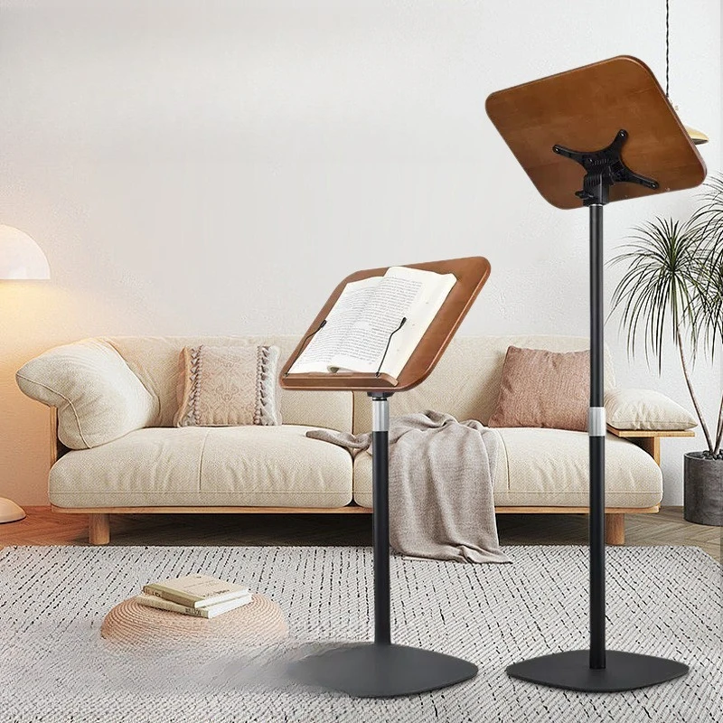 Floor-standing reading bookshelf, adjustable flat tablet and notebook stand, solid wood   for children's and student reading