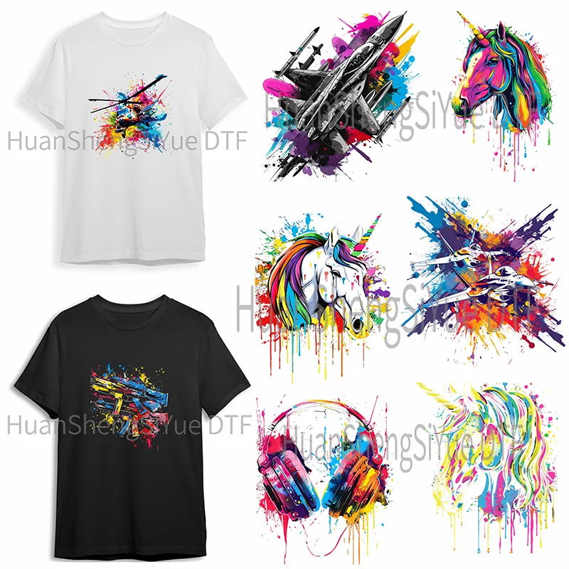 Paint Splash  ips Fashion Iron Patch Clothing T-shirt DIY hoodie Jacket sticker DTF Patch Is Waterproof