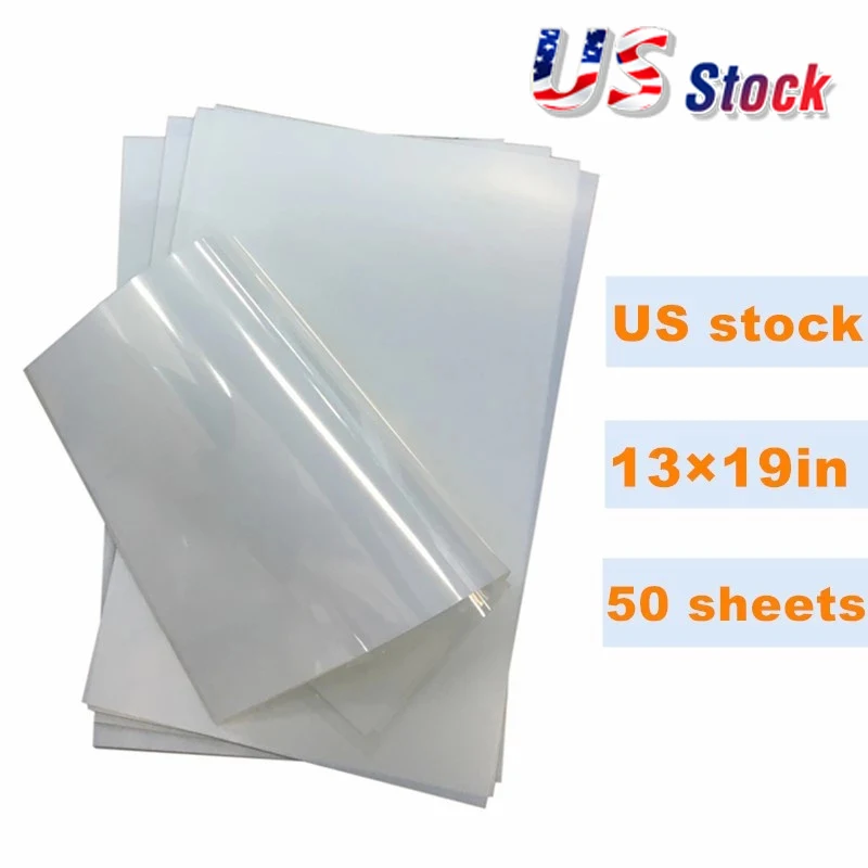 CALCA 50pcs 13' X 19' Waterproof Inkjet Milky Transparency Film Screen Printing Material Paper for T-shirt Printing US Stock