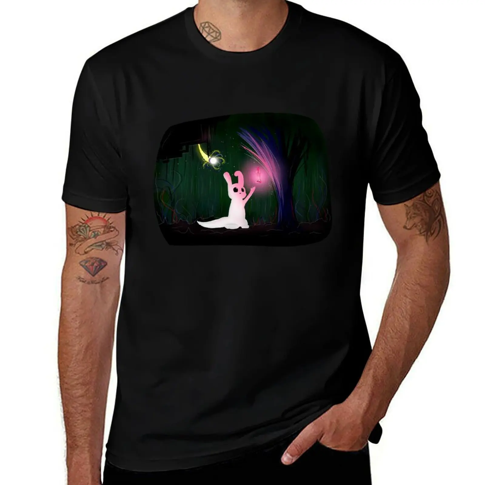 Glowing Slugcat // Rain World T-Shirt Basic Solid Tee for Daily Use