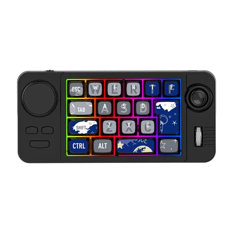 Wireless 19-key RGB mechanical gaming keyboard Dual scroll macro definition rocker Wired Bluetooth 2.4G cum