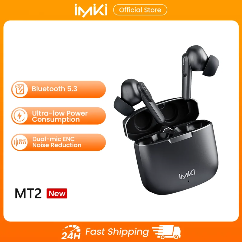IMIKI MT2 Earphones Full In-Ear Dual-mic ENC Noise Reduction Sports Headset BT 5.3 IPX4 Waterproof  Wireless Headphone HiFi