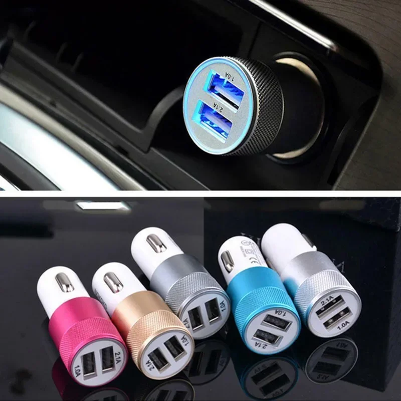 10PCS Universal Quick Charge 2.1A 1A Dual USB Fast Car Charger Socket Accessories 12V/24V Power Outlet Charge For Smart Phone