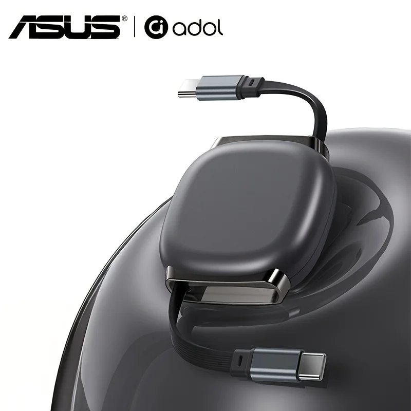 ASUS PD100W USB C to Type C Fast Charging Cable Single Head Car Telescopic USB Type C Data Cord For iPhone 17/16/15 iPad MacBook