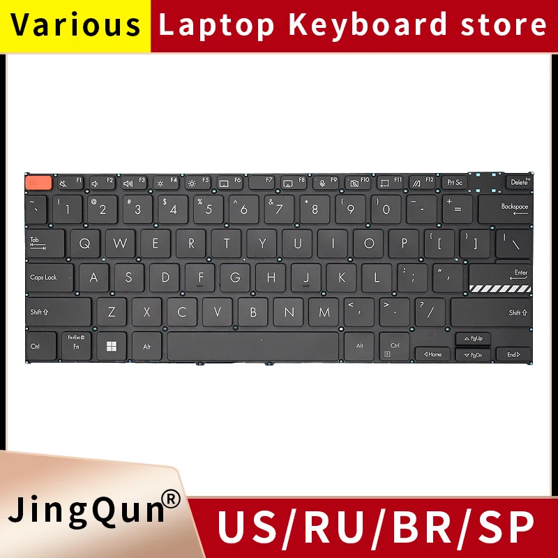 Replacement US/RU/UK Russian Laptop Keyboard For ASUS Vivobook S14 Pro14 M3402 X3402 K3402 K3402Z K3402ZA