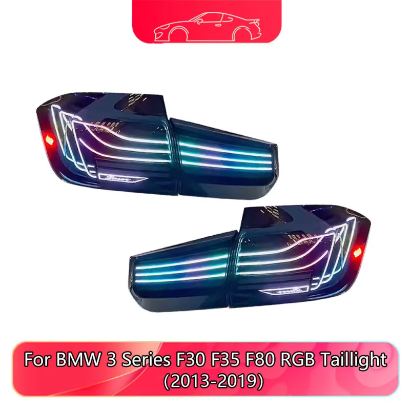 Car Taillight For BMW 3 Series F30 F35 CSL RGB Version Tail Light Assembly Plug And Play After Turning The Rear Lamp Accessories
