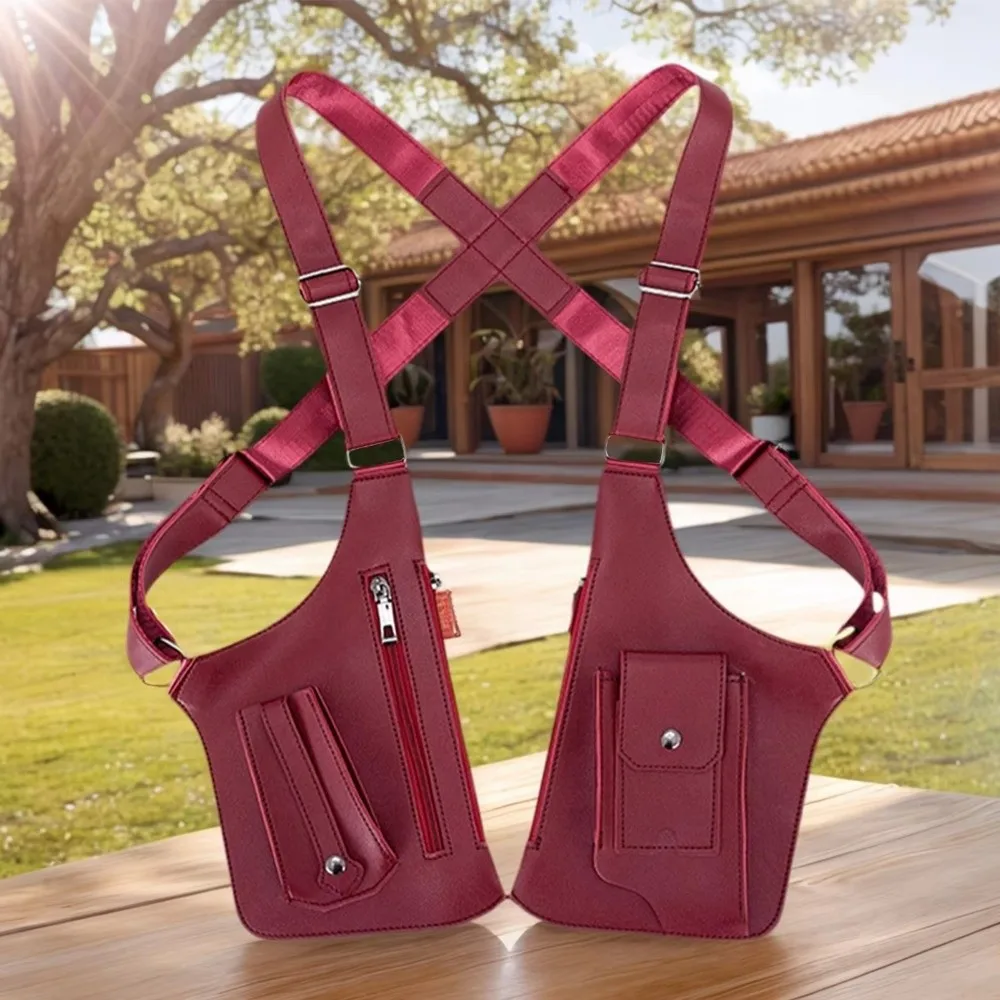 Vintage Double Shoulder Armpit Bag Adjustable Strap Steampunk Underarm Strap Wallet Pocket Waterproof Gothic