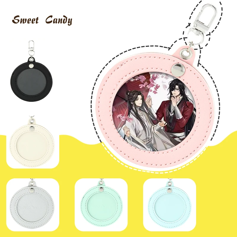 ITA Bag Decoration Badge Bag Gift 58mm Leather Transparent Window Round Badge Protector Fans Supplies Waterproof Badge Case