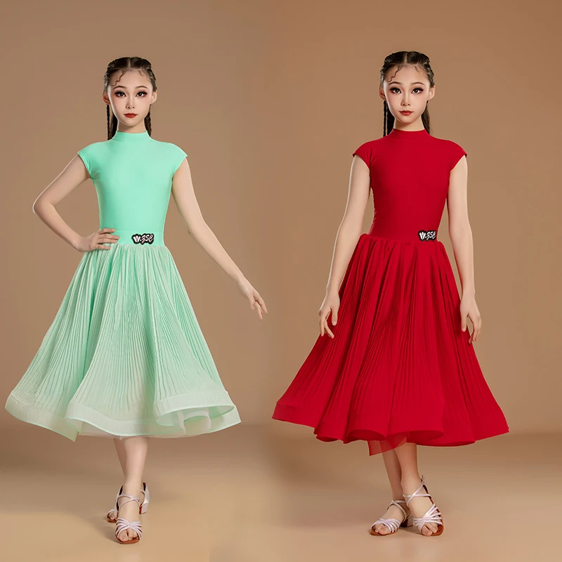 Moderndance dressforgirls spring and summer children's ballroom dance Professional CompetitionModern dance dress Quickstep dance