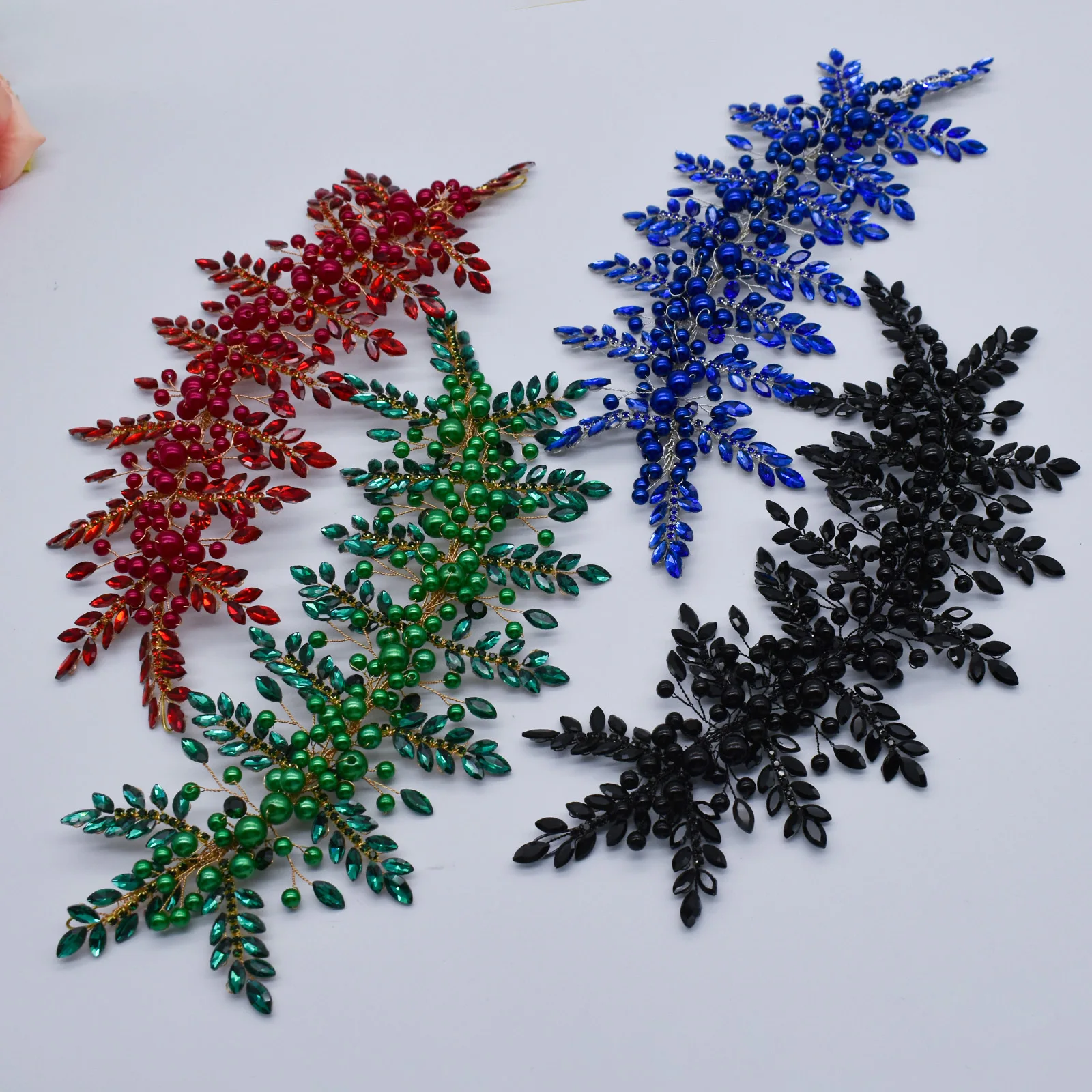 DZ324 Stone Work Beaded Patch Rhinestone Custom Appliques Sewing Accessories for Clothing Fashion Evening Dress Decoration