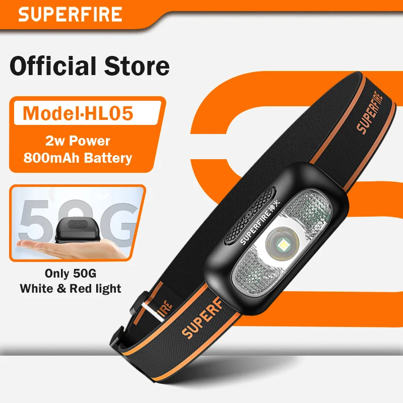 SUPERFIRE Mini Rechargeable Powerful Headlamp USB High Power Headlight LED Waterproof Head Lamp Sensor Torch Work Front Light