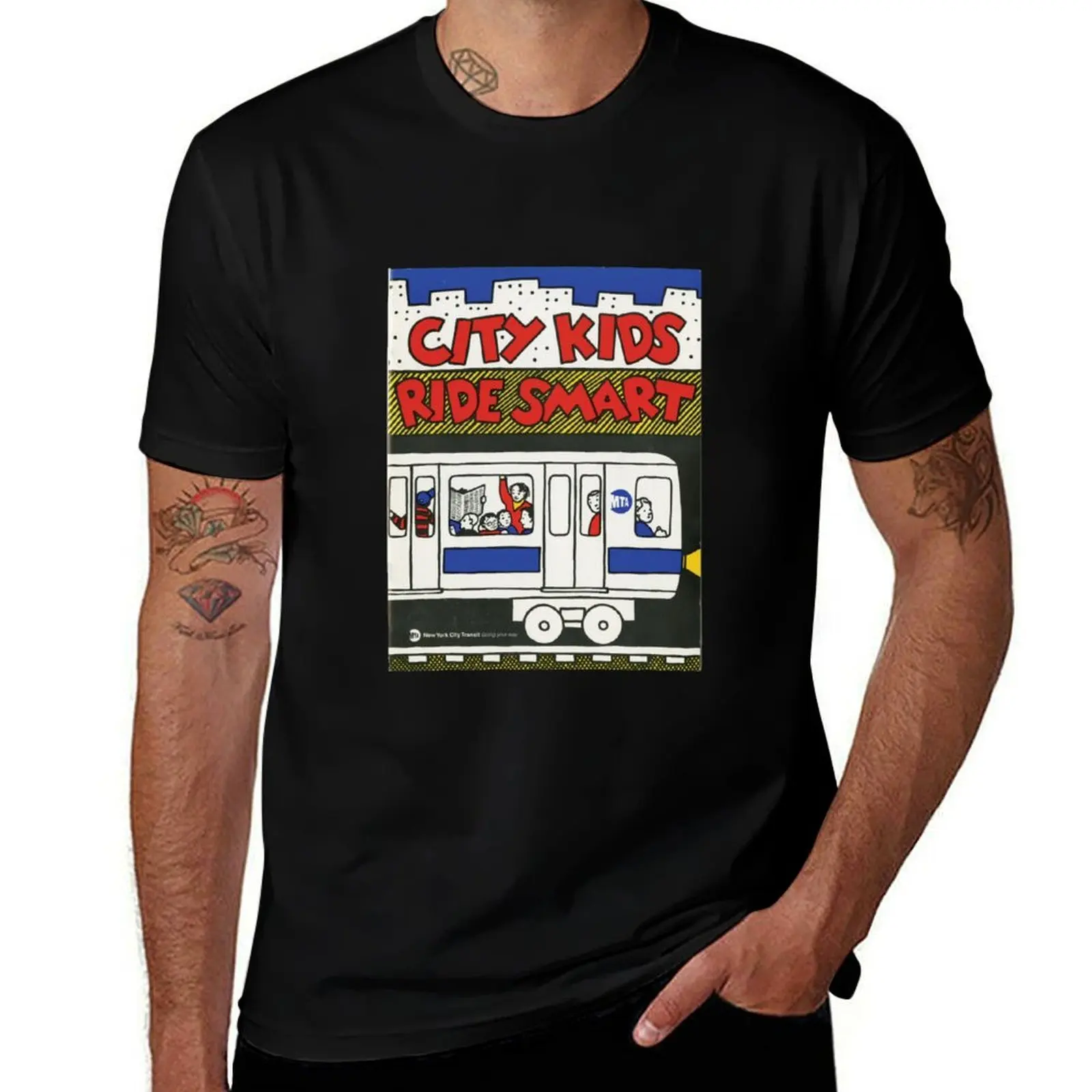 City Kids Ride Smart T-Shirt Basic Short Sleeve Cotton Blend T-Shirt