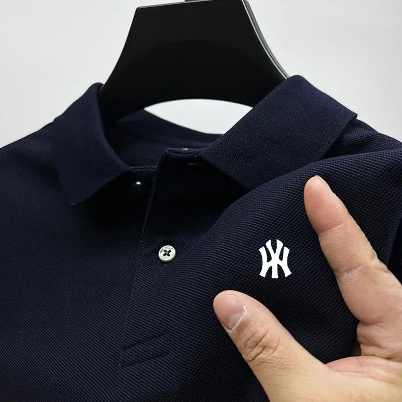 Summer 2026 New men's business short-sleeved collared POLO shirt, fashionable and casual outdoor breathable sports men's T-shirt