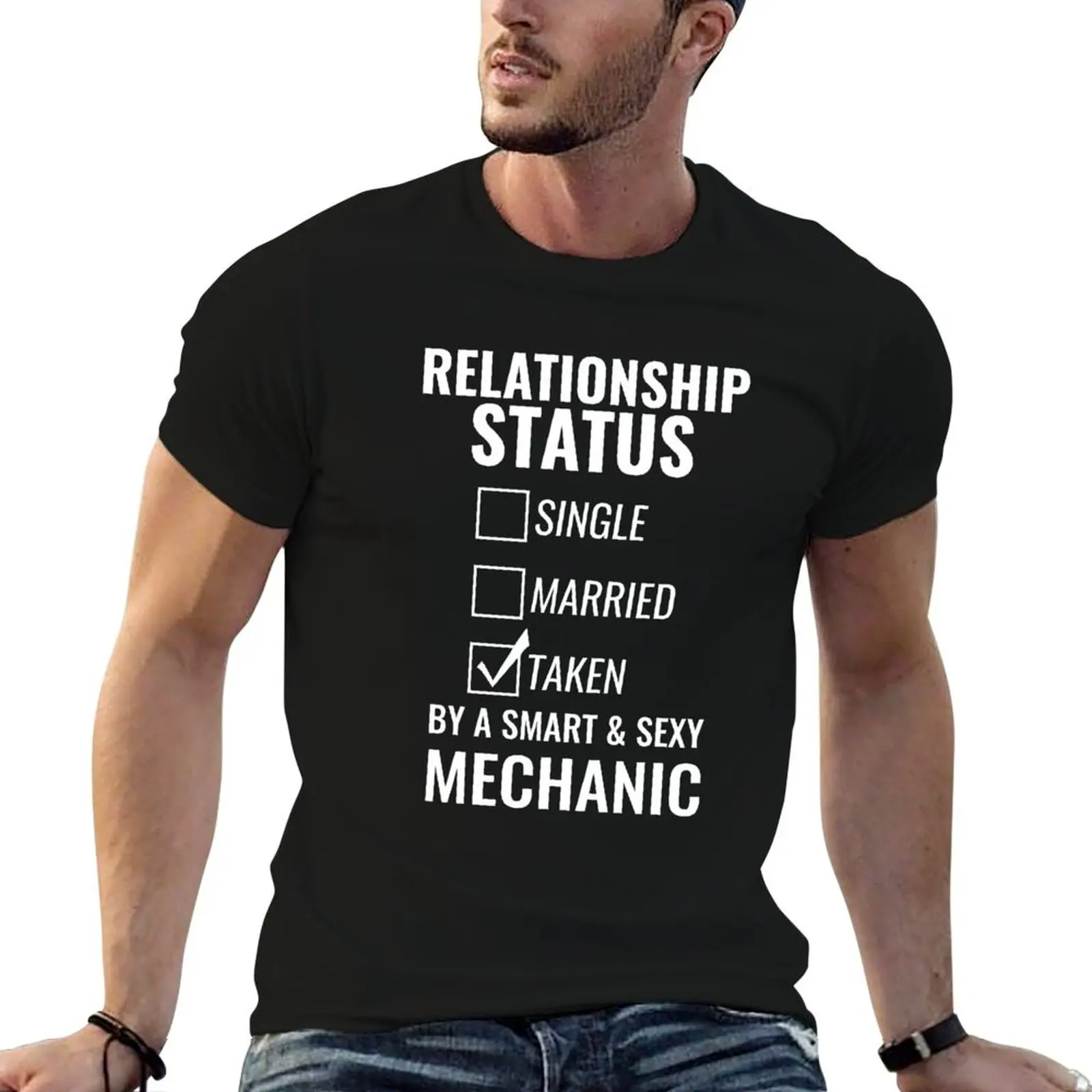 Relationship Status Single Married Taken by a Smart and Sexy mechanic tshirt T-Shirt Plus Size Lightweight Tee Shirt