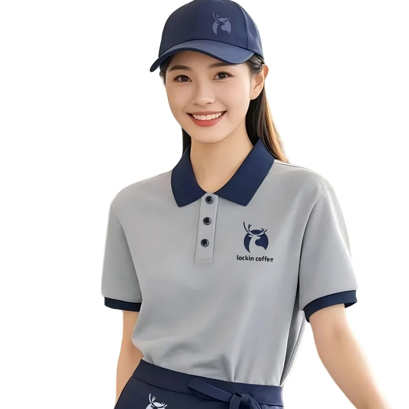 High-end multi-color polo shirt custom digital printing loose and breathable large-size short-sleeved polo shirt T-shirt custom