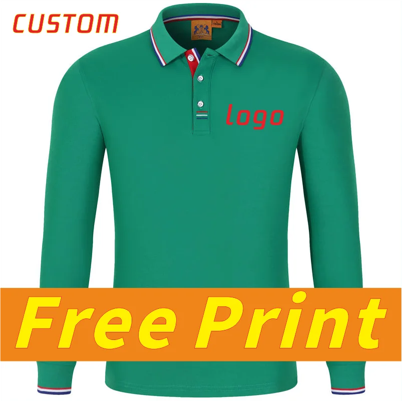 Autumn Long Sleevd POLO Shirt Customized Polo Collar Long Sleevd T-shirt Printed Logo Pattern Personalized Design Workwear Emb