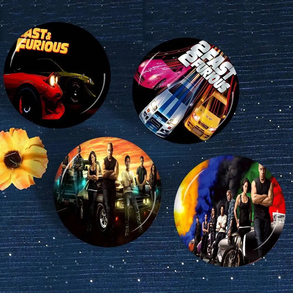 Action Movie Series Fast F-Furious Creative Tinplate Soft Button Pins Animal Icon Brooch Lapel Backpack Badge Accessories Pin