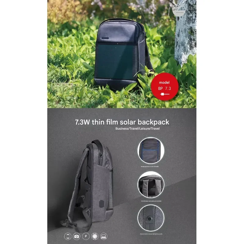 2026for Climber CIGS Solar Panel Backpack 460x320mm 15.5% Efficiency Waterproof USB Fast Charging Outdoor Charger Hiking 1.25kg