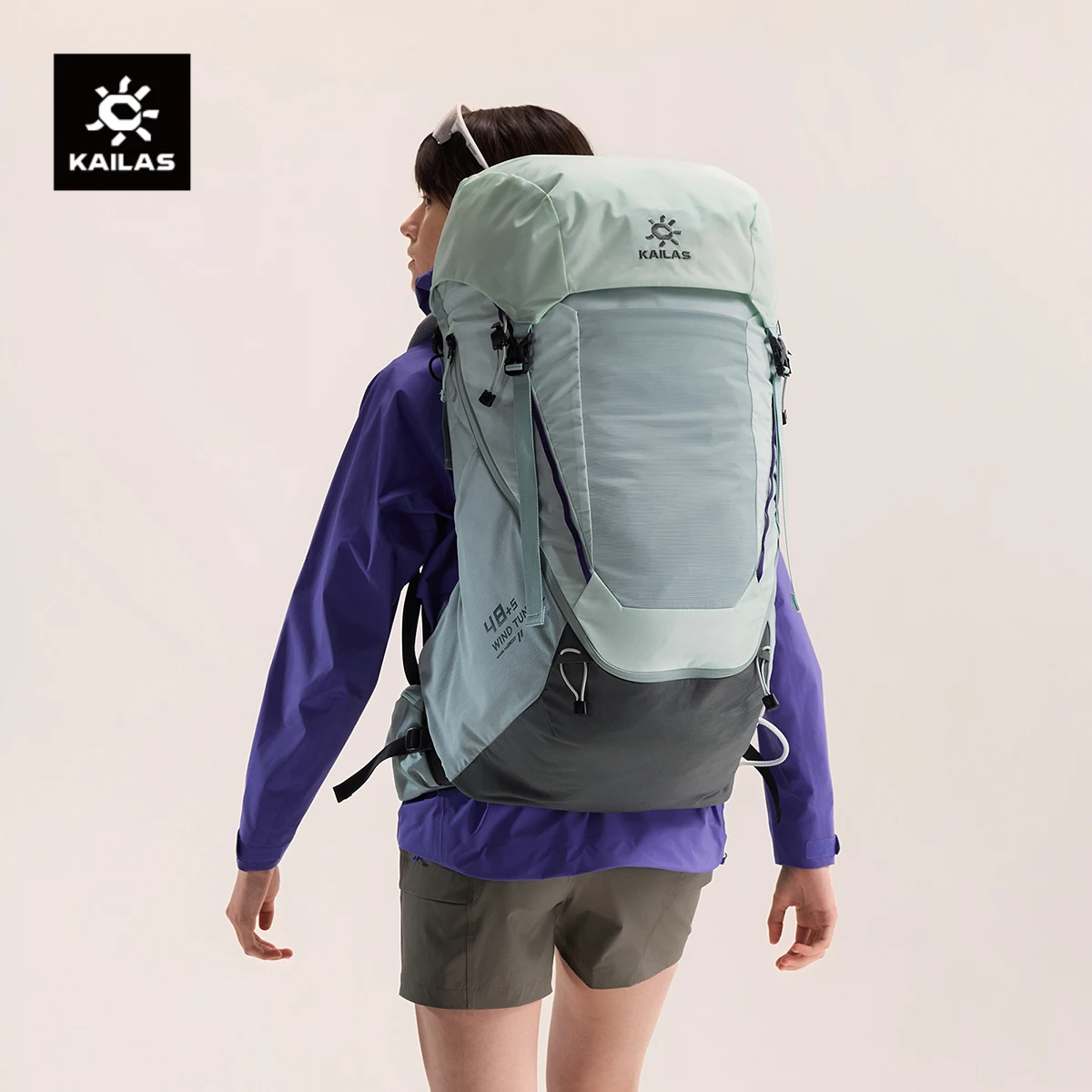 KAILAS 2026 Wind Tunnel 48+5L Cordura Lightweight Hiking Backpack With Rain Cover KA2653012