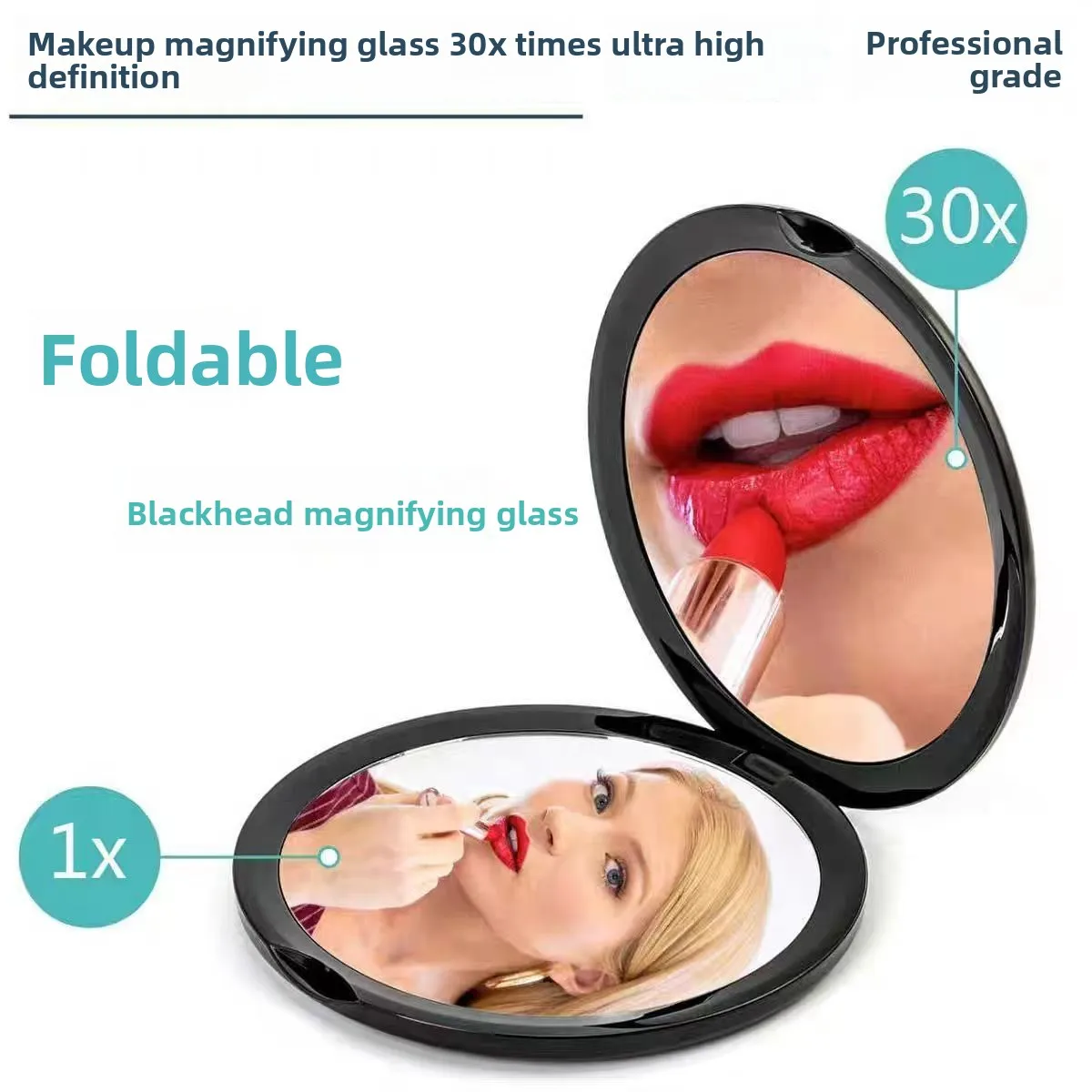 10cm Small Acrylic Compact Magnifying Mirror Mini Plastic Pocket Mirrors with Magnification 10x 20x 30x