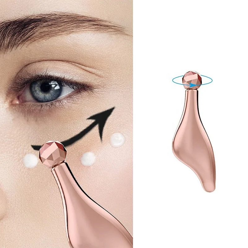 Best Selling Rose Gold Zinc Alloy Mini Facial Roller Gua Sha Set Skin Toning Beauty Tool