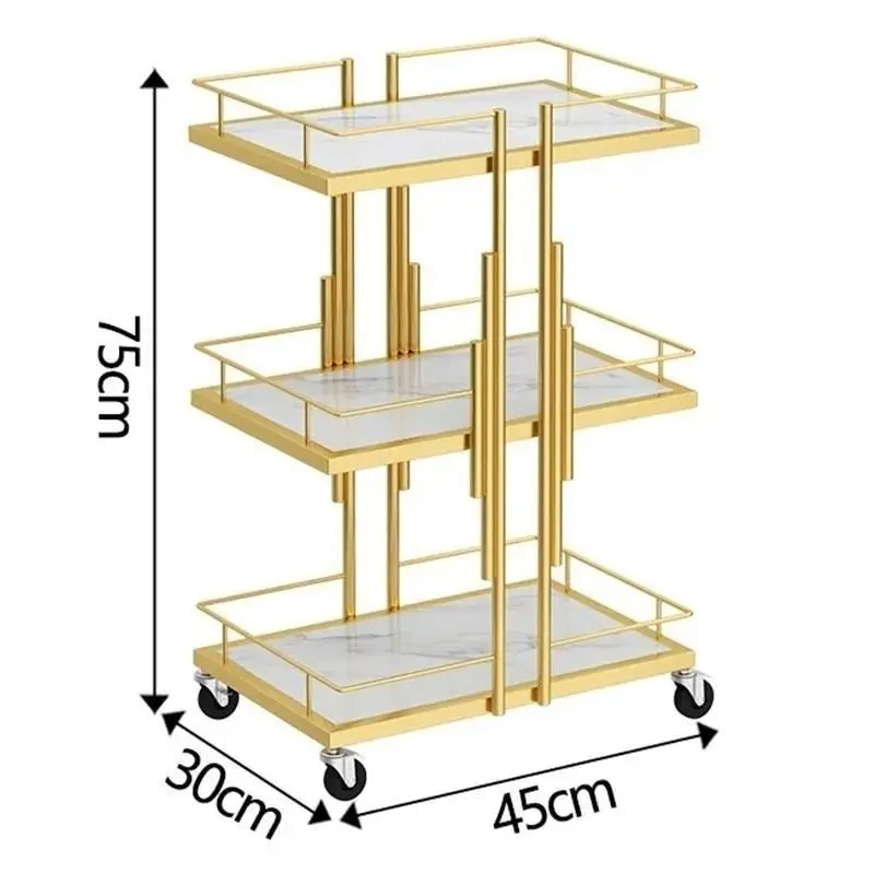Beauty cart, beauty salon storage rack, light luxury nail and eyelash mini cart, internet-famous hair salon dye and perm tool ca