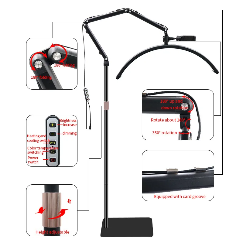 23 inch eyelash beauty lamp home bedroom remote control adjustable color temperature fill light floor lamp