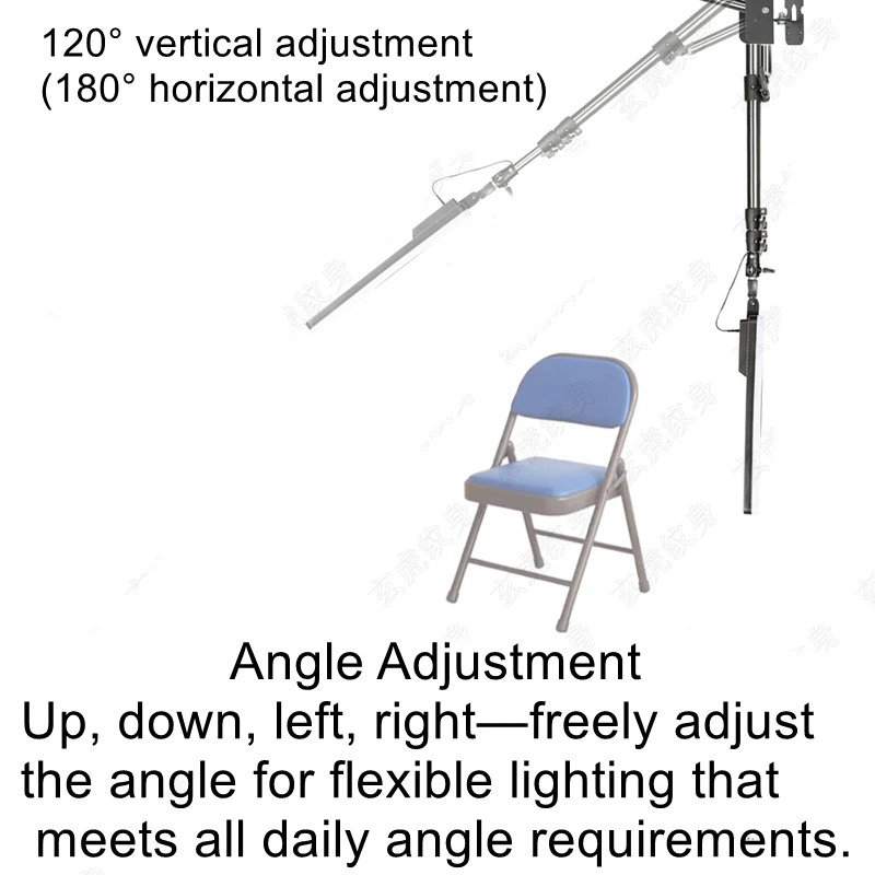 Tattoo Stainless Steel Wall-Mounted Light Work Light Fill Light Adjustable Metal Storage Long Arm Wall Bracket Beauty Tool