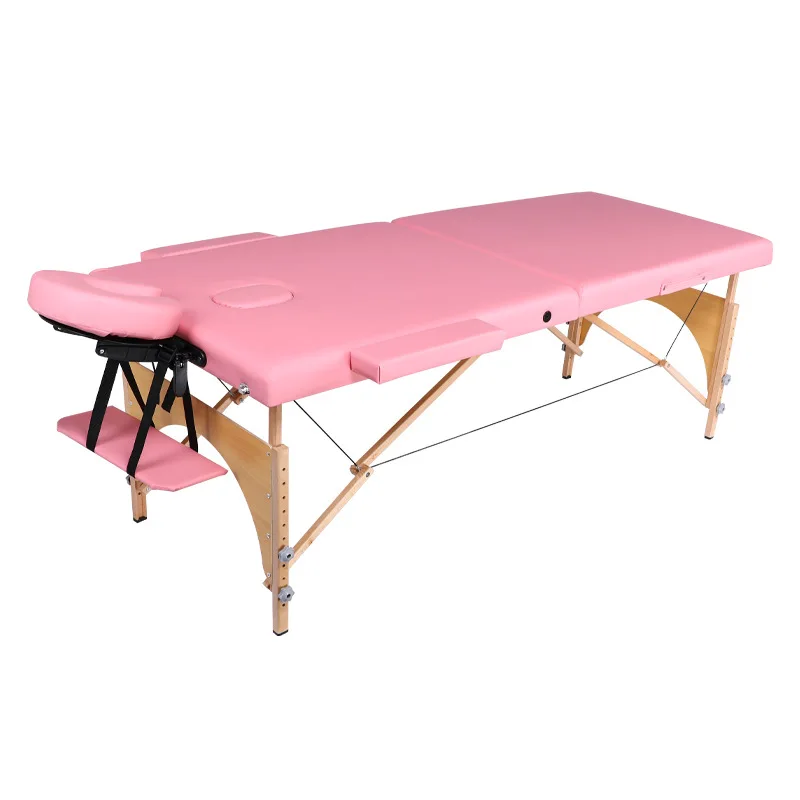 Folding Adjustable Wooden Leg Massage Bed Beauty Salon Clinic Universal Portable Beauty Home Massage Treatment Bed
