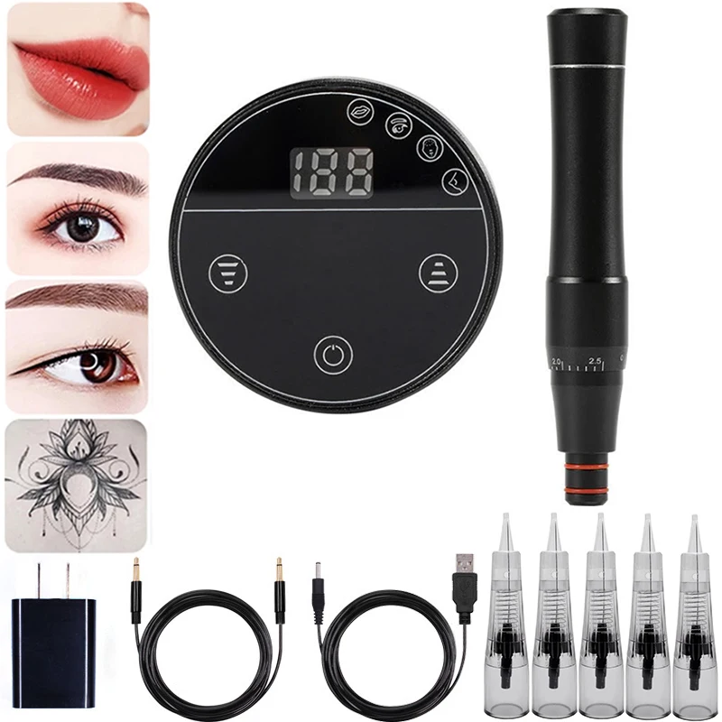Professional Permanent Makeup Machine Rotary Tattoo Machine Kits PMU Pen For Digital Microblades Eyebrow Eyeliner Lip Supplies