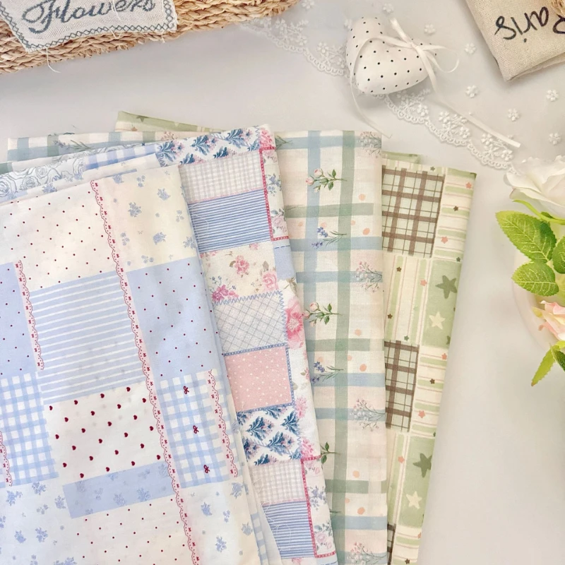 145x50cm Patchwork Printed Fabric Cartoon Floral Star Pattern Fabrics for DIY Makeup Bag,Tablecloth,Clothing Handmade Sew Cloth