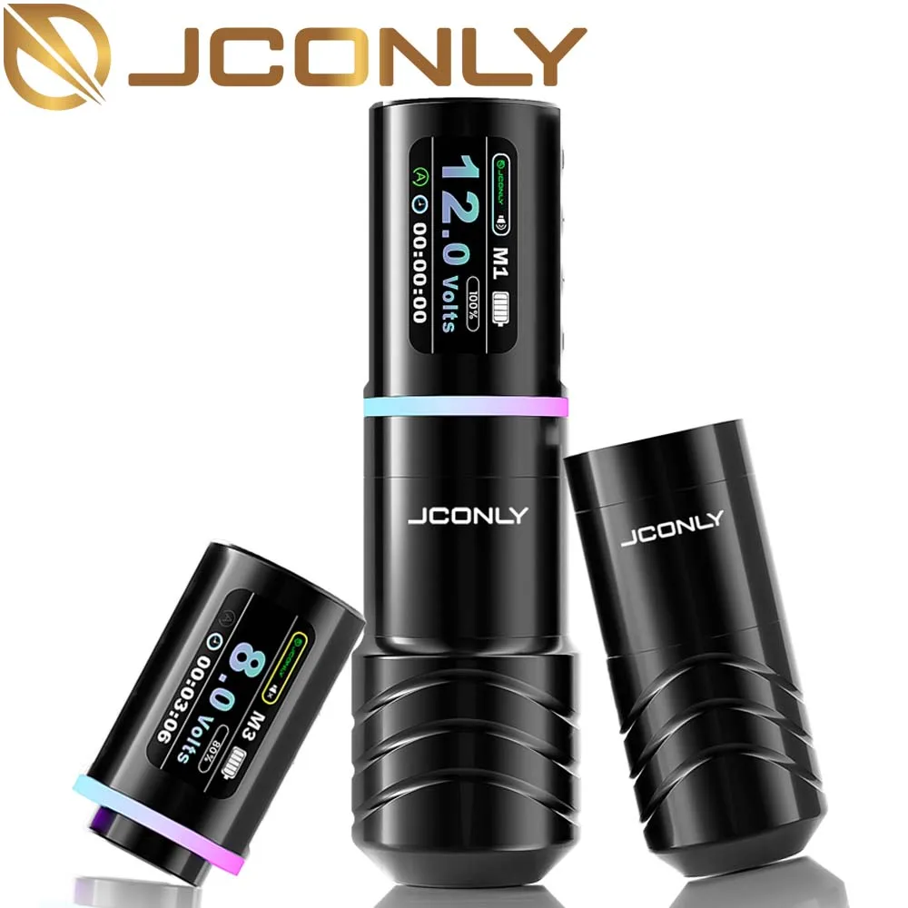 JCONLY R4 Wireless Tattoo Machine EPOCH Tattoo Pen 2 Batteries Rotaty Pen LED Digital Display for Makeup Tattoo Machine Supplies