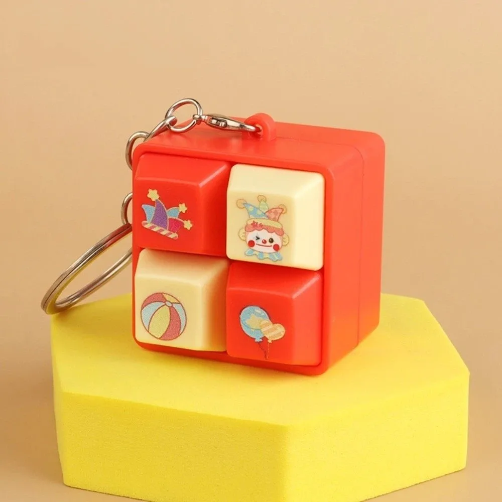 New 4 Button Keyboard Fidget Keychain Sounding Portable Clicker Pendant Cartoon Relaxing Stress Relief Keyring Office