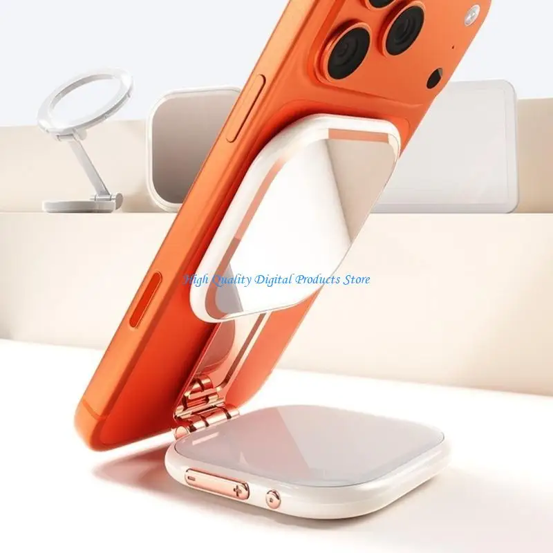 U2JE Foldable Phone Mirror Light for Makeup Checks and Live Video