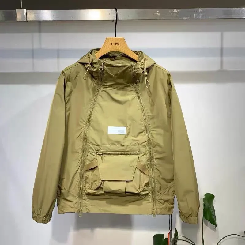 American Vintage Zipper Hoodie Sweatshirt Pockets Long Sleeve Hooded Pullover Loose Streetwear Outerwear Luxury Brand New