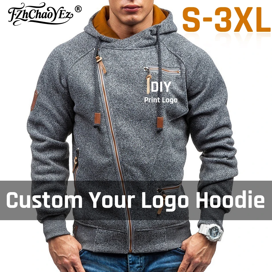 Man Casual Custom Printed Text DIY Hoodie Customized Logo Personalized Hoody Custom Hoodies Text Logo Sweatshirt 2026