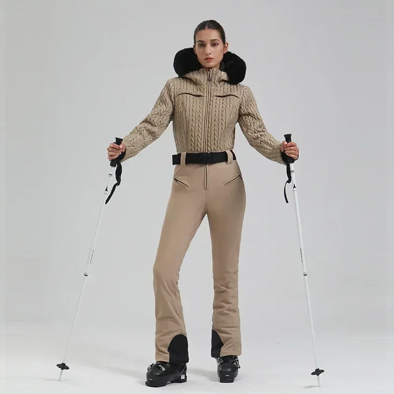 2026 Ski Clothing Winter Hoodie Skiing Suites Women Warm Sports Snow Jumpsuits Outdoor Waterproof Windproof Snowboard Tracksuits