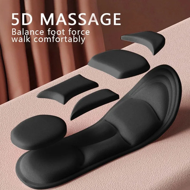 1/2/4Pairs 5D Massage Memory Foam Orthopedic Insoles, Breathable Sweat-Absorbing Cushion Shoe Pads, Comfort Foot Support Inserts