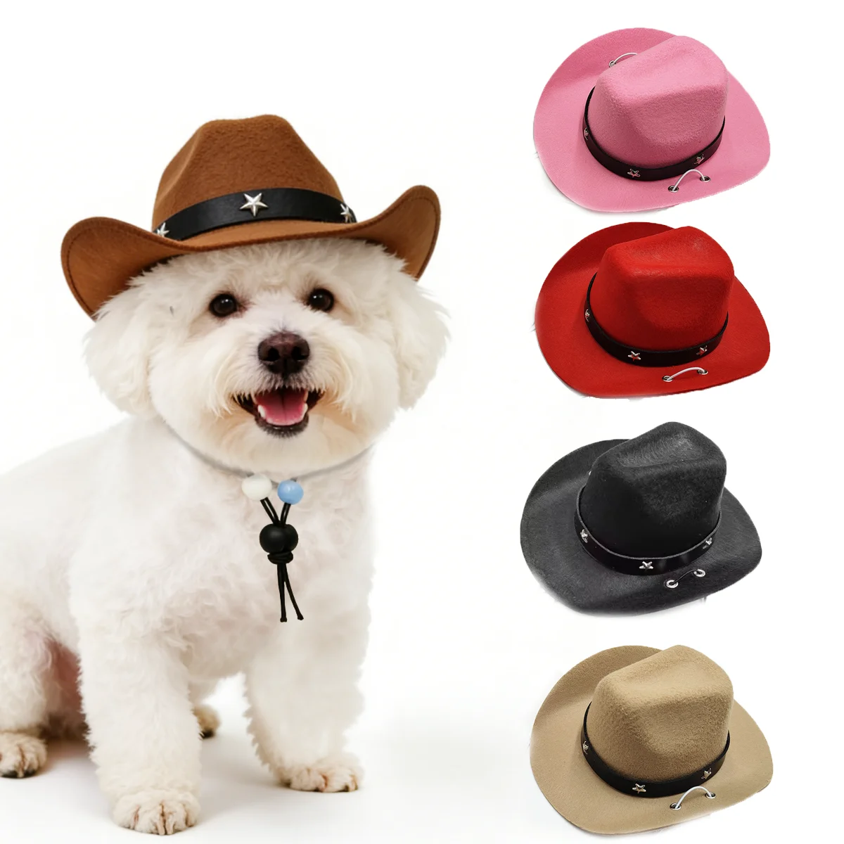 Pet Stylish Western Cowboy Hat Adjustable Headwear For Outdoor Summer Cat &Dog Accessories Travel Photography Decoration.
