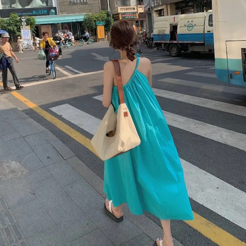 New Summer French Sleeveless Off-shoulder Niche Dress Design Sense Ins Travel Skirt Women's Foreign Trade